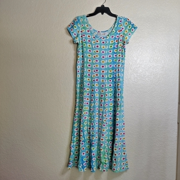 Jams World vintage multicolor floral print midi dress sz M